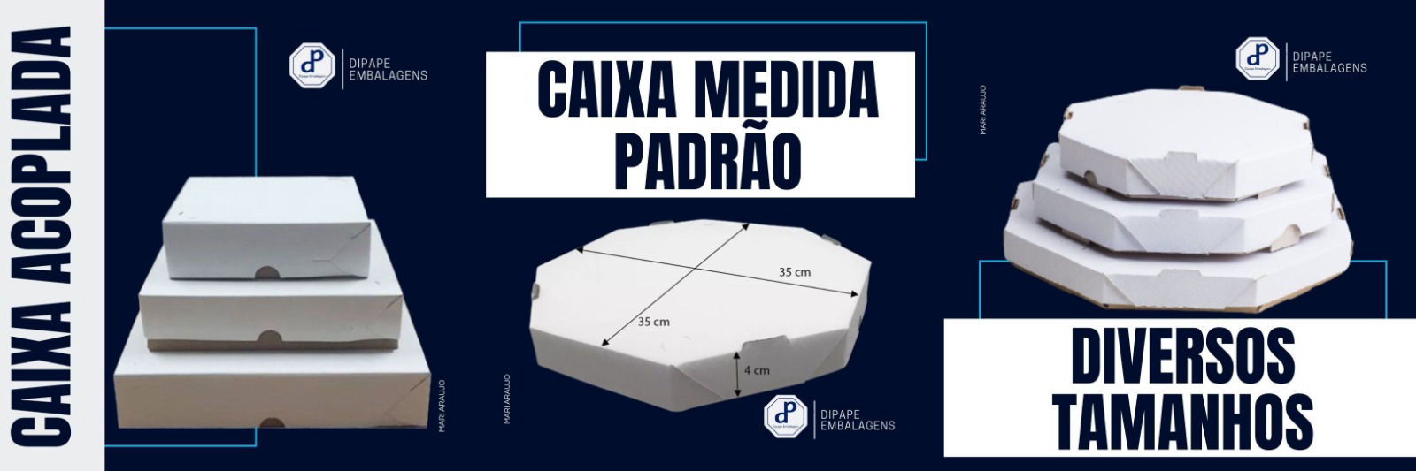 tamanhos dipape embalagens para pizza